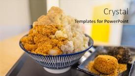  Presentation with market food - Slides with taiwan-famous-street-market-food background and a blonde colored foreground