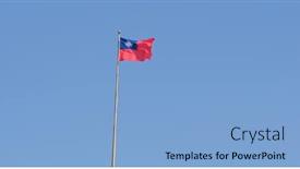  Presentation with taiwan flag - Slide deck consisting of taiwan-flag-with-blue-sky background and a light blue colored foreground