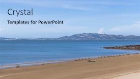  Presentation with taiwan - Slides consisting of taiwan-kinmen-sand-beach background and a light blue colored foreground