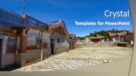  Presentation with taiwan - PPT theme featuring taiwan-kinmen-traditional-old-zhu background and a  colored foreground