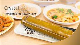  Presentation with taiwan - Slide deck with taiwan-local-food-dish background and a lemonade colored foreground