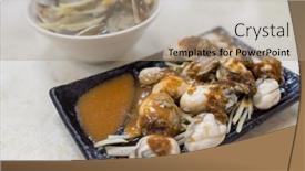  Presentation with clam - Theme having taiwan-local-street-food background and a coral colored foreground