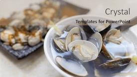  Presentation with clam - Presentation theme having taiwan-local-street-food background and a coral colored foreground