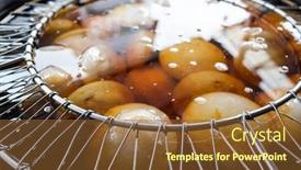  Presentation with snacks - Cool new PPT theme with taiwan-meatballs-in-the-hot backdrop and a tawny brown colored foreground