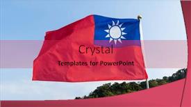  Presentation with taiwan flag - Presentation theme featuring taiwan-national-flag-wave background and a  colored foreground