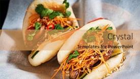  Presentation with traditional food romanian - Presentation theme enhanced with taiwan-s-traditional-food-gua background and a yellow colored foreground