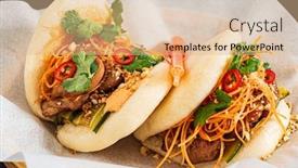  Presentation with taiwan - Presentation theme consisting of taiwan-s-traditional-food-gua background and a lemonade colored foreground