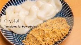  Presentation with peanut - Presentation consisting of taiwan-style-mochi-with-peanut background and a lemonade colored foreground