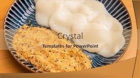  Presentation with peanut - PPT theme with taiwan-style-mochi-with-peanut background and a coral colored foreground