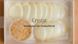  Presentation with peanut - Theme having taiwan-style-mochi-with-peanut background and a soft green colored foreground