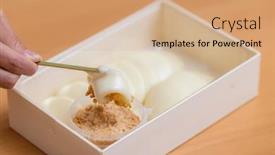  Presentation with peanut - Slide set featuring taiwan-style-mochi-with-peanut background and a coral colored foreground