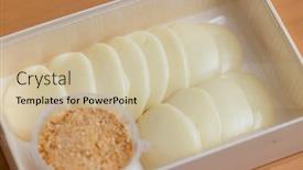  Presentation with peanut - Presentation theme consisting of taiwan-style-mochi-with-peanut background and a soft green colored foreground