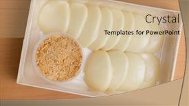  Presentation with peanut - Theme consisting of taiwan-style-mochi-with-peanut background and a coral colored foreground