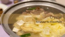  Presentation with duck - Slides consisting of taiwanese-cuisine-bowl-of-tofu background and a gold colored foreground