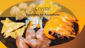  Presentation with restaurant - PPT theme consisting of taiwanese-cuisine-pre-meal-dish background and a gold colored foreground