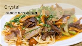  Presentation with soy sauce - Slides with taiwanese-cuisine-soy-sauce-braised background and a soft green colored foreground