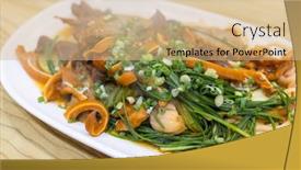  Presentation with soy sauce - PPT theme featuring taiwanese-cuisine-soy-sauce-braised background and a coral colored foreground