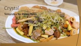  Presentation with soy sauce - Slides featuring taiwanese-cuisine-soy-sauce-braised background and a coral colored foreground