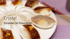  Presentation with duck - Presentation design with taiwanese-cuisine-with-roasted-duck background and a lemonade colored foreground