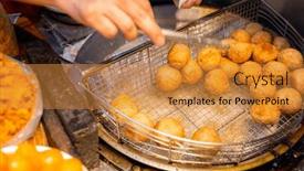  Presentation with deep - Slides having taiwanese-deep-fried-taro-ball background and a gold colored foreground