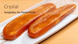  Presentation with taiwanese nationalism - Presentation design consisting of taiwanese-dry-mullet-roe-dish background and a yellow colored foreground