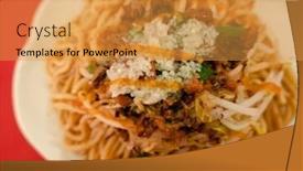  Presentation with noodles - Presentation enhanced with taiwanese-dry-oil-noodles background and a gold colored foreground