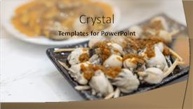  Presentation with clam - Slide set having taiwanese-famous-food-cuisine-oyster background and a coral colored foreground