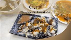  Presentation with clam - Presentation enhanced with taiwanese-famous-food-cuisine-oyster background and a  colored foreground