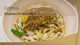  Presentation with sesame paste - Beautiful slide set featuring snacks of sesame paste noodle backdrop and a coral colored foreground