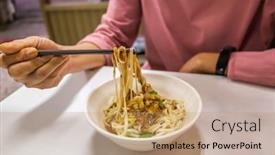  Presentation with sesame paste - Amazing PPT theme having taiwanese-famous-snacks-of-sesame backdrop and a coral colored foreground