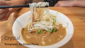  Presentation with sesame paste - Presentation theme having taiwanese-famous-snacks-of-sesame background and a coral colored foreground