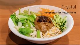  Presentation with sesame paste - Presentation design having taiwanese-famous-snacks-of-sesame background and a coral colored foreground