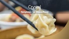  Presentation with snacks - Colorful presentation enhanced with taiwanese famous snacks of steamed dumplings on table in a restaurant backdrop and a tawny brown colored foreground