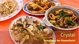  Presentation with seafood - Presentation consisting of taiwanese-local-cuisine-with-different background and a tawny brown colored foreground