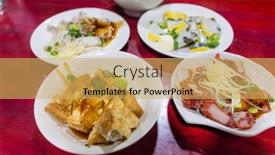  Presentation with street food - Presentation theme enhanced with taiwanese-local-street-food background and a yellow colored foreground