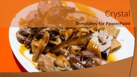  Presentation with taiwan - Presentation with taiwanese-pork-braise-meat background and a gold colored foreground