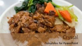  Presentation with snacks - Slide deck enhanced with taiwanese snacks of chinese braised pork on rice background and a red colored foreground