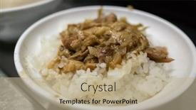  Presentation with snacks - PPT theme featuring taiwanese-snacks-of-chinese-braised background and a coral colored foreground