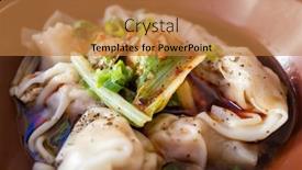  Presentation with dumpling - Slide deck featuring taiwanese-snacks-of-meat-dumpling background and a coral colored foreground