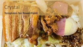  Presentation with soy - Cool new presentation theme with taiwanese snacks of soy-stewed pork with rice backdrop and a yellow colored foreground