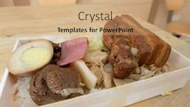  Presentation with soy - Presentation design having taiwanese-snacks-of-soy-stewed background and a coral colored foreground