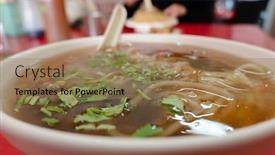  Presentation with starch - Beautiful PPT theme featuring taiwanese-snacks-of-thickened-soup backdrop and a coral colored foreground