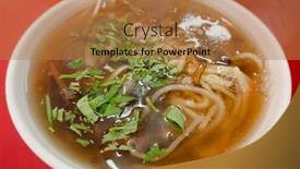  Presentation with starch - Cool new presentation theme with taiwanese-snacks-of-thickened-soup backdrop and a coral colored foreground