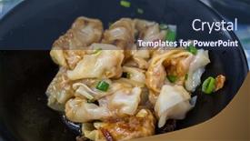  Presentation with snack - Beautiful PPT theme featuring taiwanese-special-snack-of-spicy backdrop and a ocean colored foreground