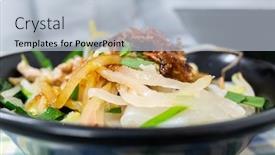  Presentation with snack - Slides with taiwanese-special-snack-of-spicy background and a light blue colored foreground