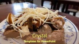  Presentation with snack - Audience pleasing slide set consisting of taiwanese-special-snack-of-sticky backdrop and a tawny brown colored foreground