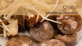  Presentation with snack - Slide set enhanced with taiwanese-special-snack-of-sticky background and a yellow colored foreground