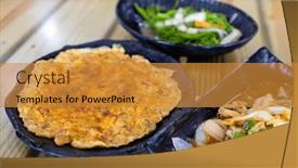  Presentation with egg - Presentation theme with taiwanese-style-cuisine-fry-egg background and a gold colored foreground