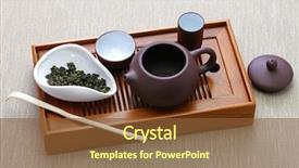  Presentation with ceremony - PPT layouts with taiwanese tea ceremony background and a tawny brown colored foreground