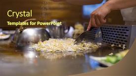  Presentation with grill - Slides featuring taiwanese-teppanyaki-restaurant-grill-bean background and a tawny brown colored foreground